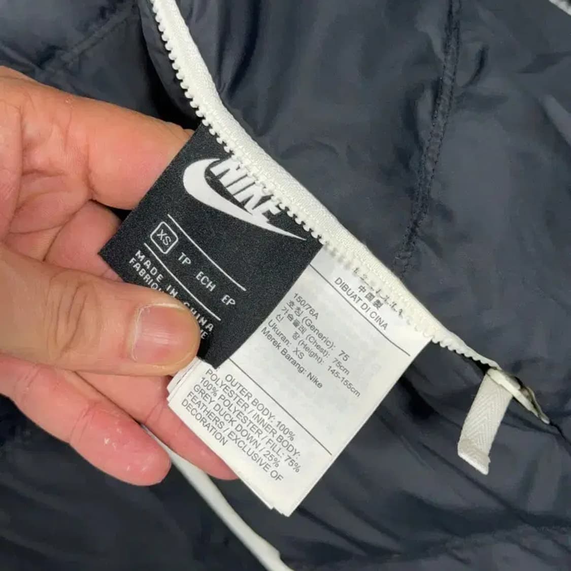 나이키 스우시 양면 블랙 패딩 XS 상품이미지7
