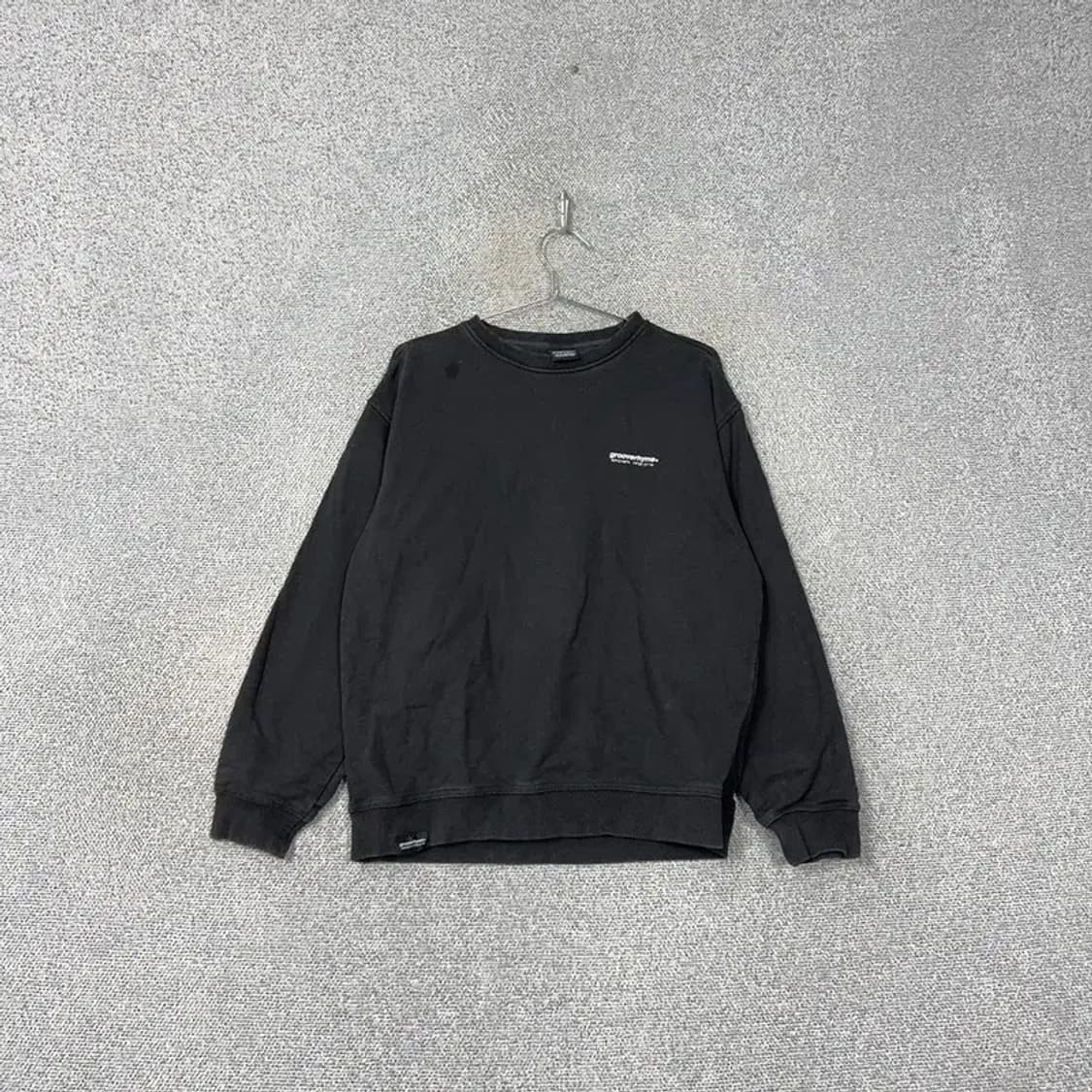 그루브라임 백로고 블랙 맨투맨 L 상품이미지1