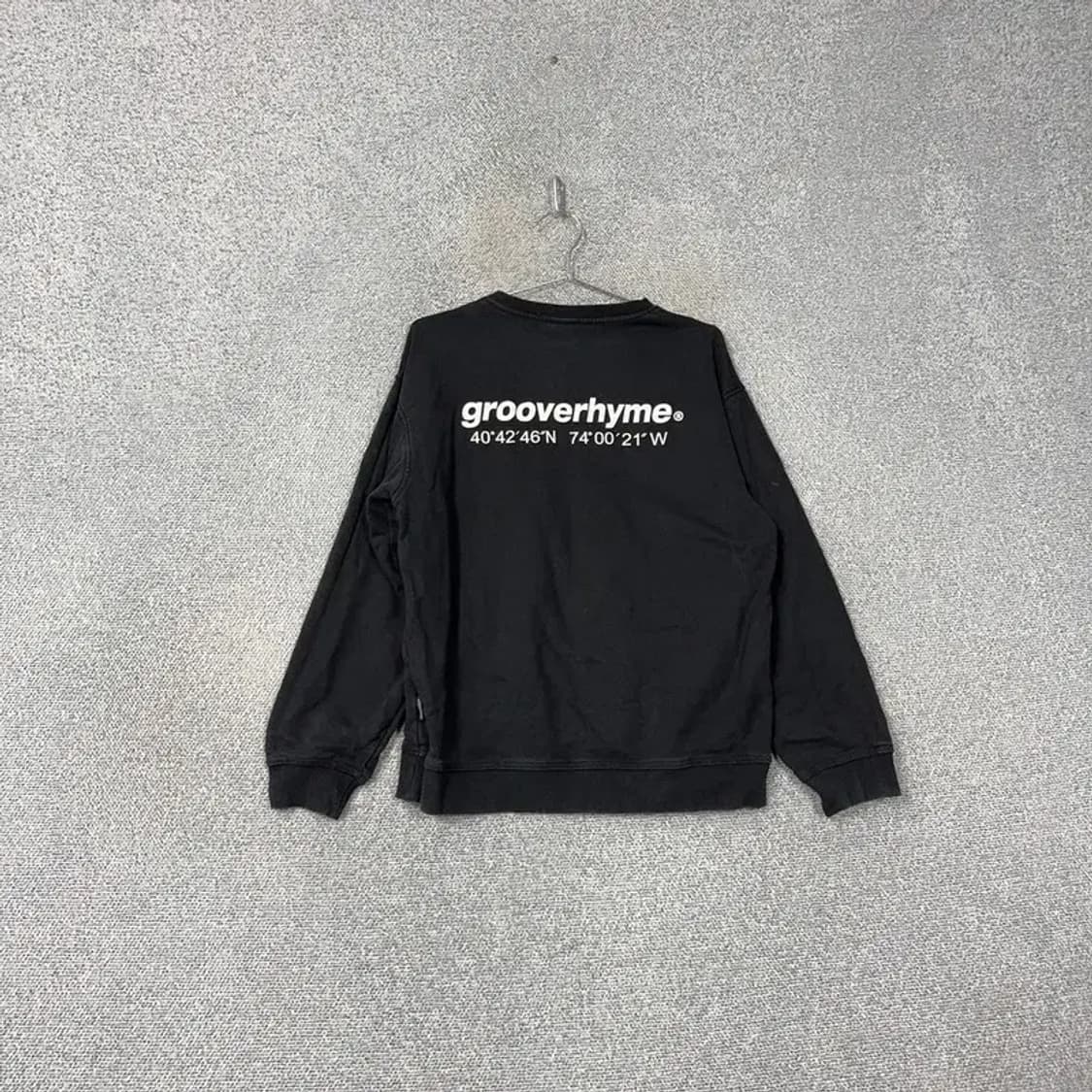 그루브라임 백로고 블랙 맨투맨 L 상품이미지2