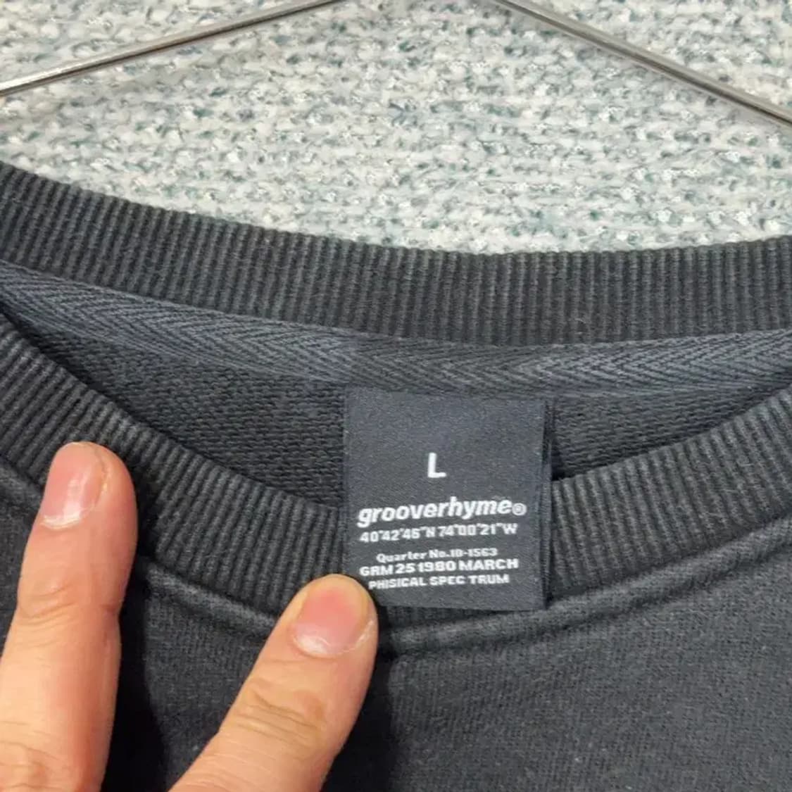 그루브라임 백로고 블랙 맨투맨 L 상품이미지3