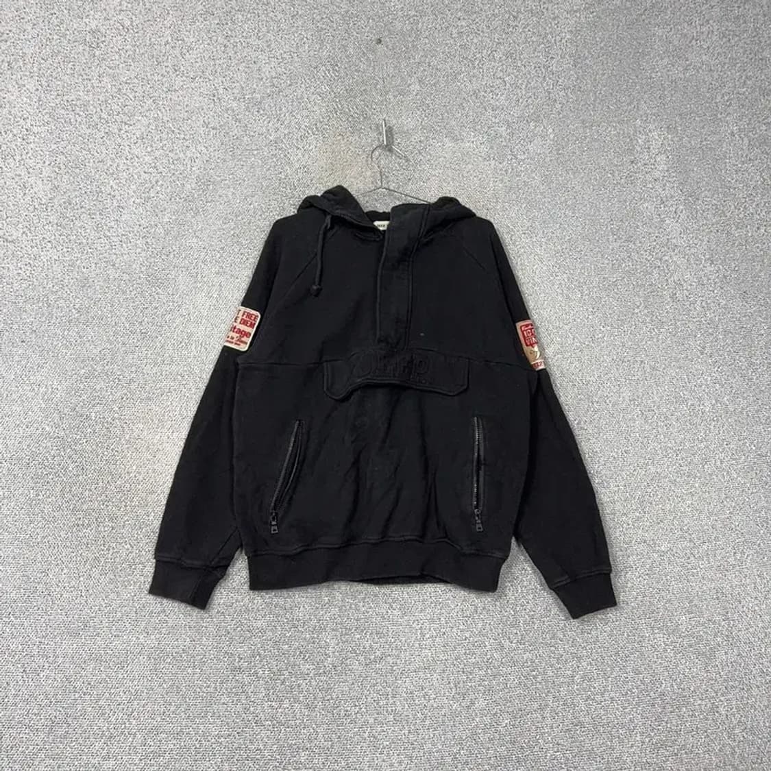 지프 패치 포켓 블랙 후드티 L 상품이미지1