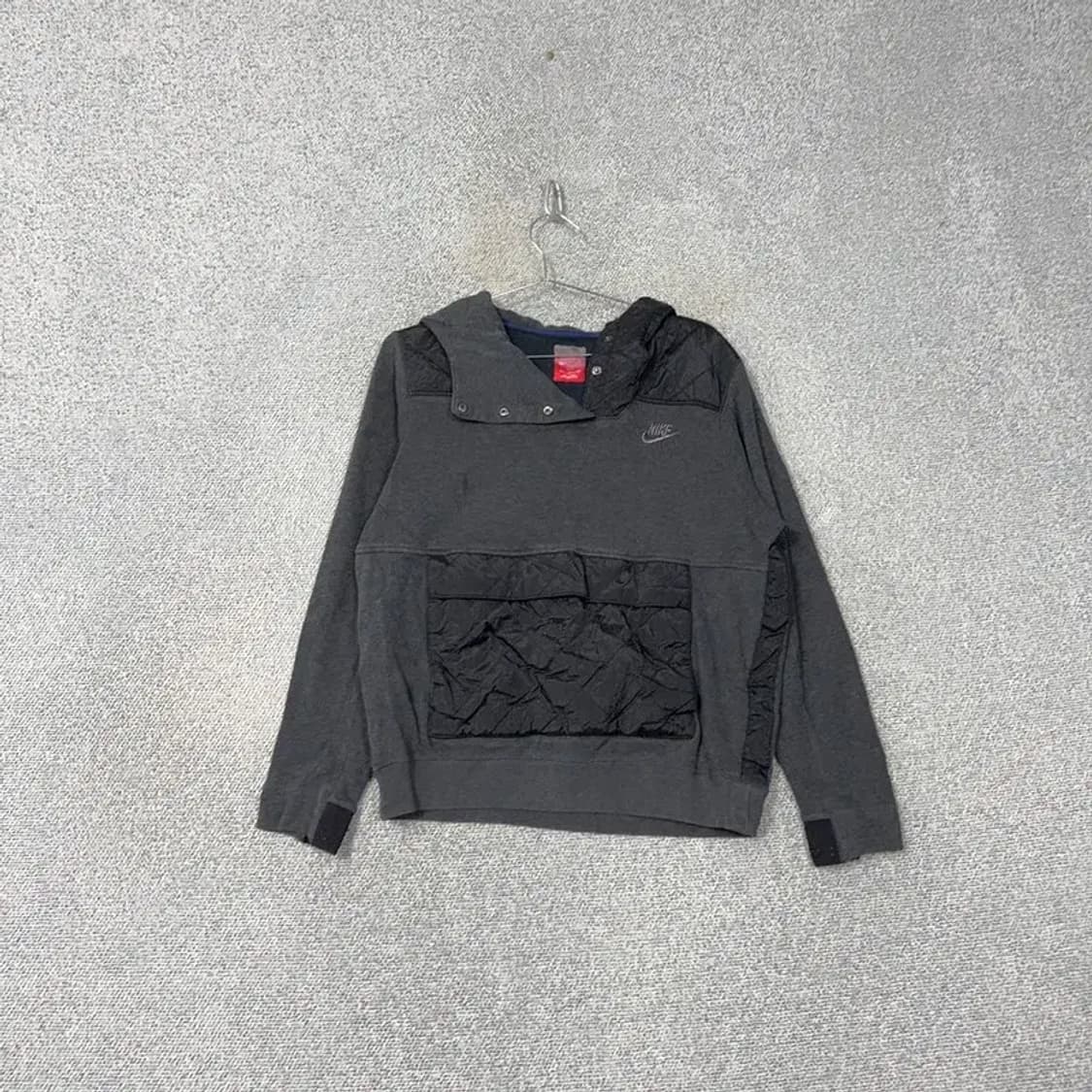 나이키 포켓 버튼 그레이 후드티 XL 상품이미지1