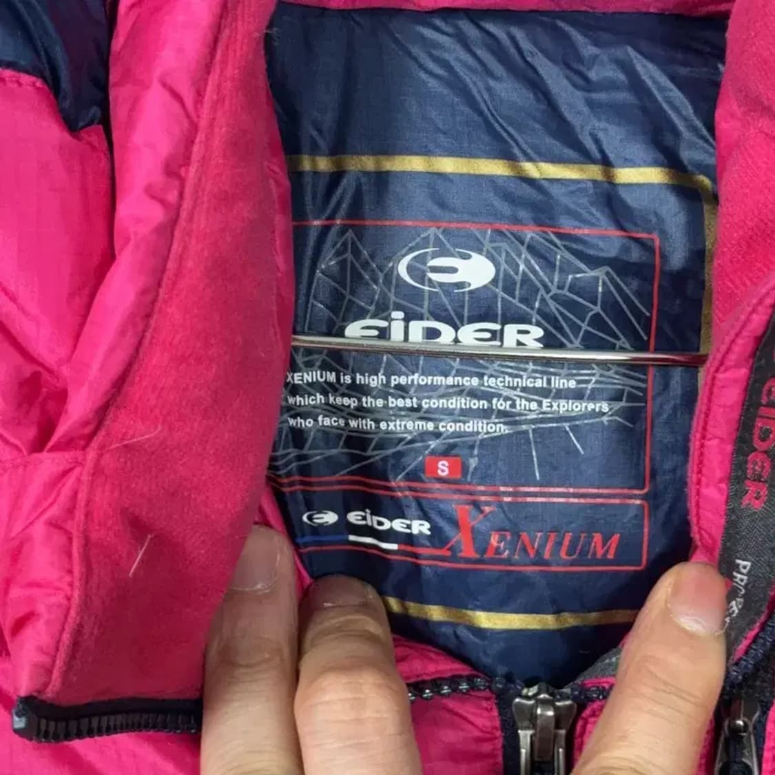 아이더 여성 구스다운 핑크 패딩 S 상품이미지5