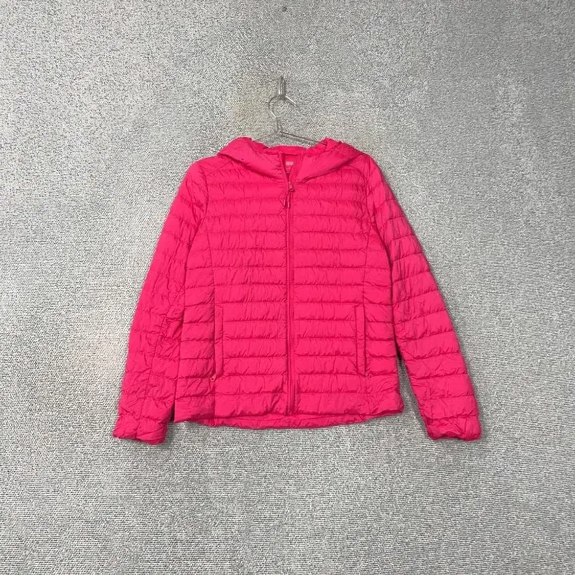 유니클로 핑크 후드 경량 패딩 L 상품이미지1