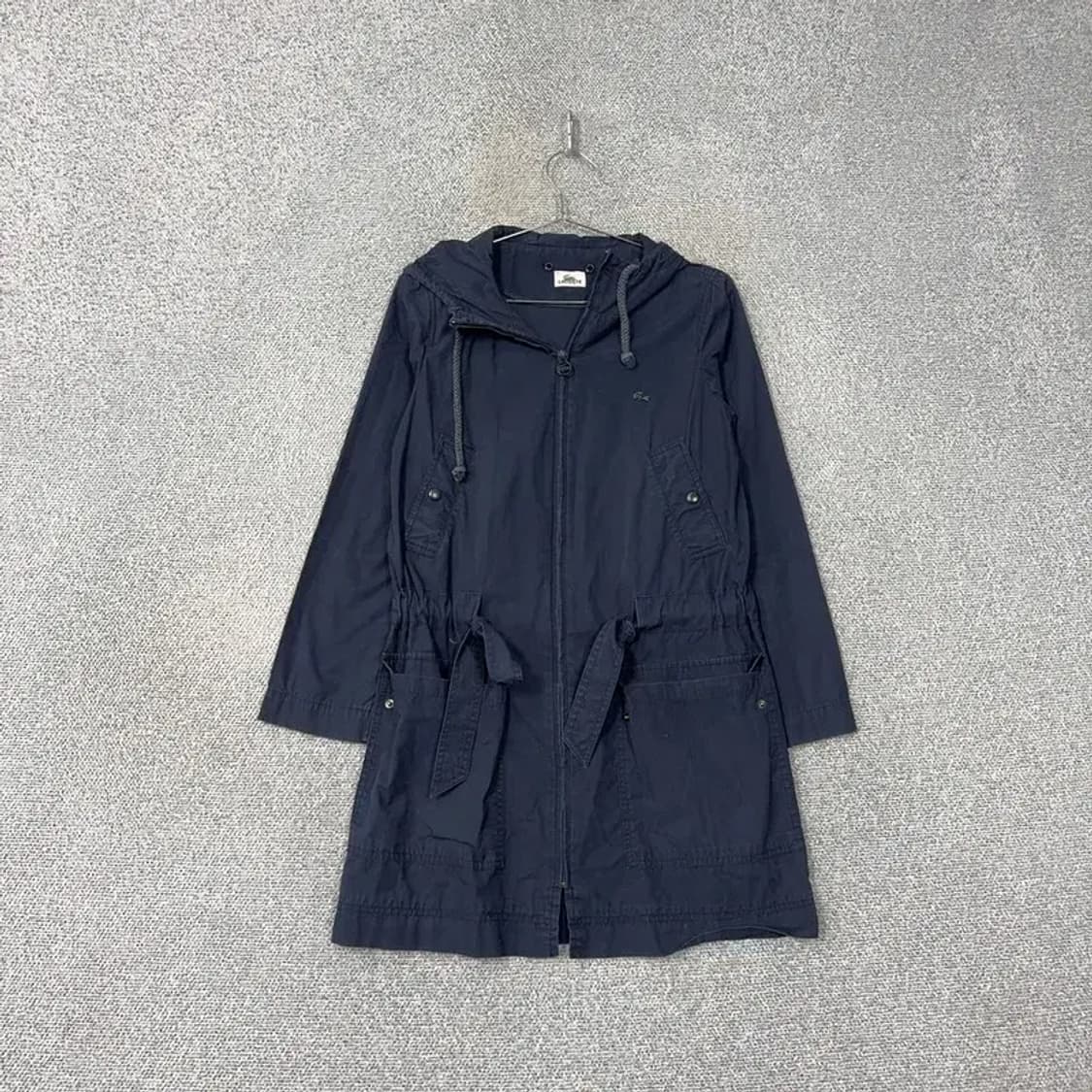 라코스테 로고 코튼 네이비 후드 코트 90 상품이미지1