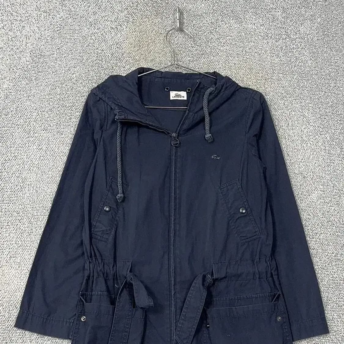 라코스테 로고 코튼 네이비 후드 코트 90 상품이미지3