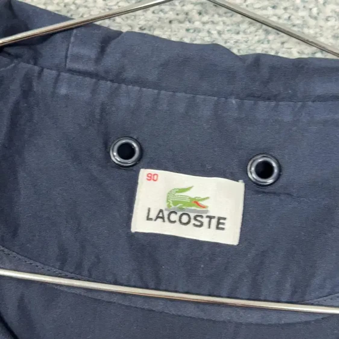 라코스테 로고 코튼 네이비 후드 코트 90 상품이미지5
