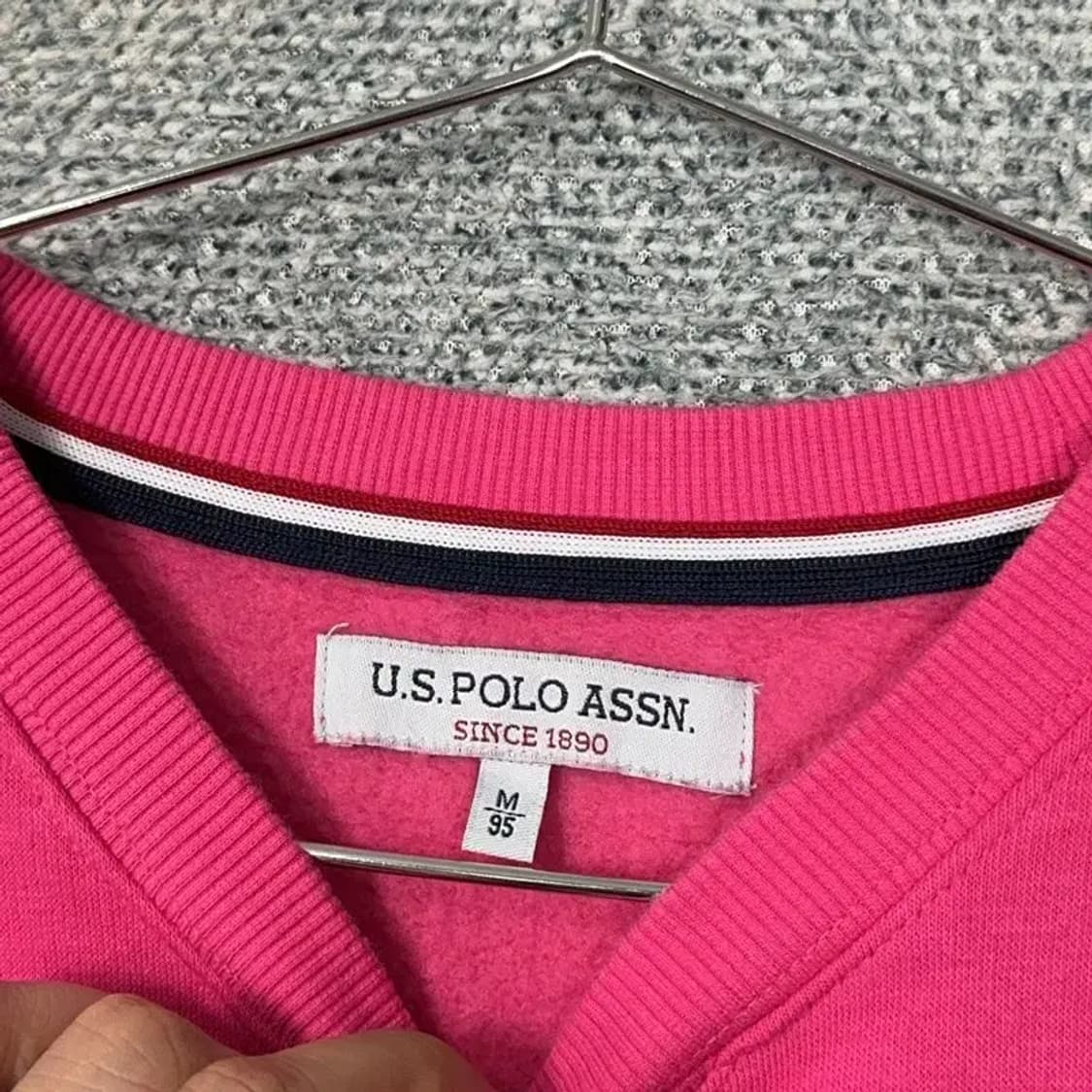 US폴로 로고 핑크 맨투맨 M 상품이미지3