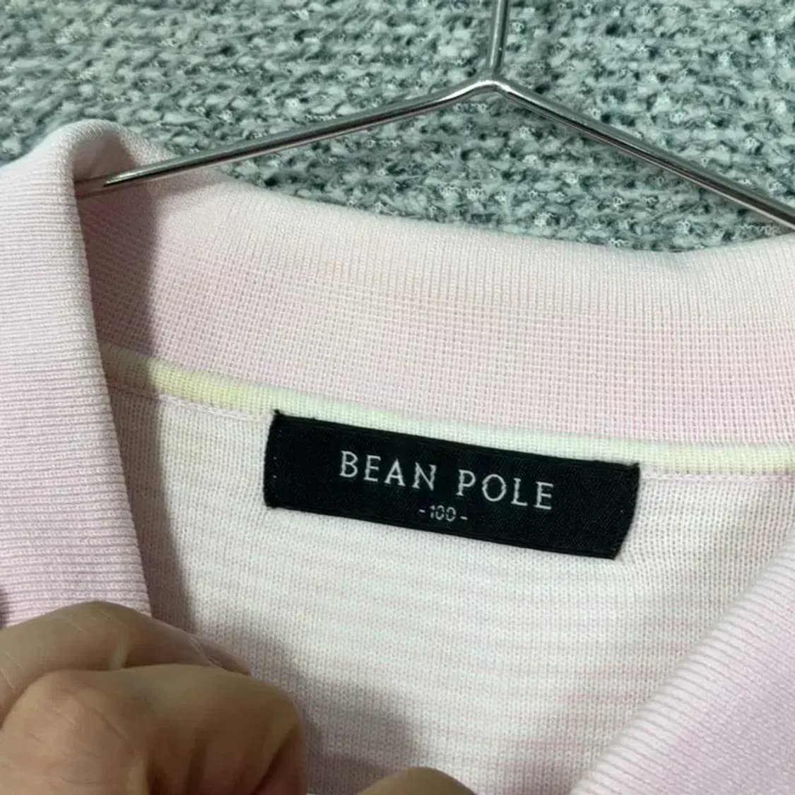 빈폴 라이트 핑크 로고 코튼 셔츠 100 상품이미지3