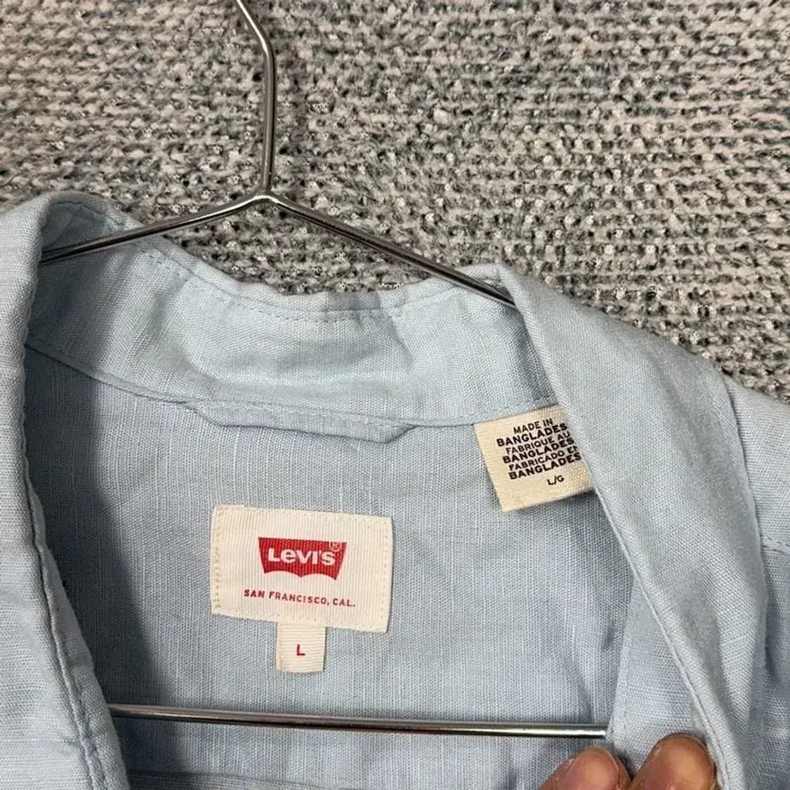 리바이스 라이트 블루 캐주얼 코튼 셔츠 L 상품이미지4