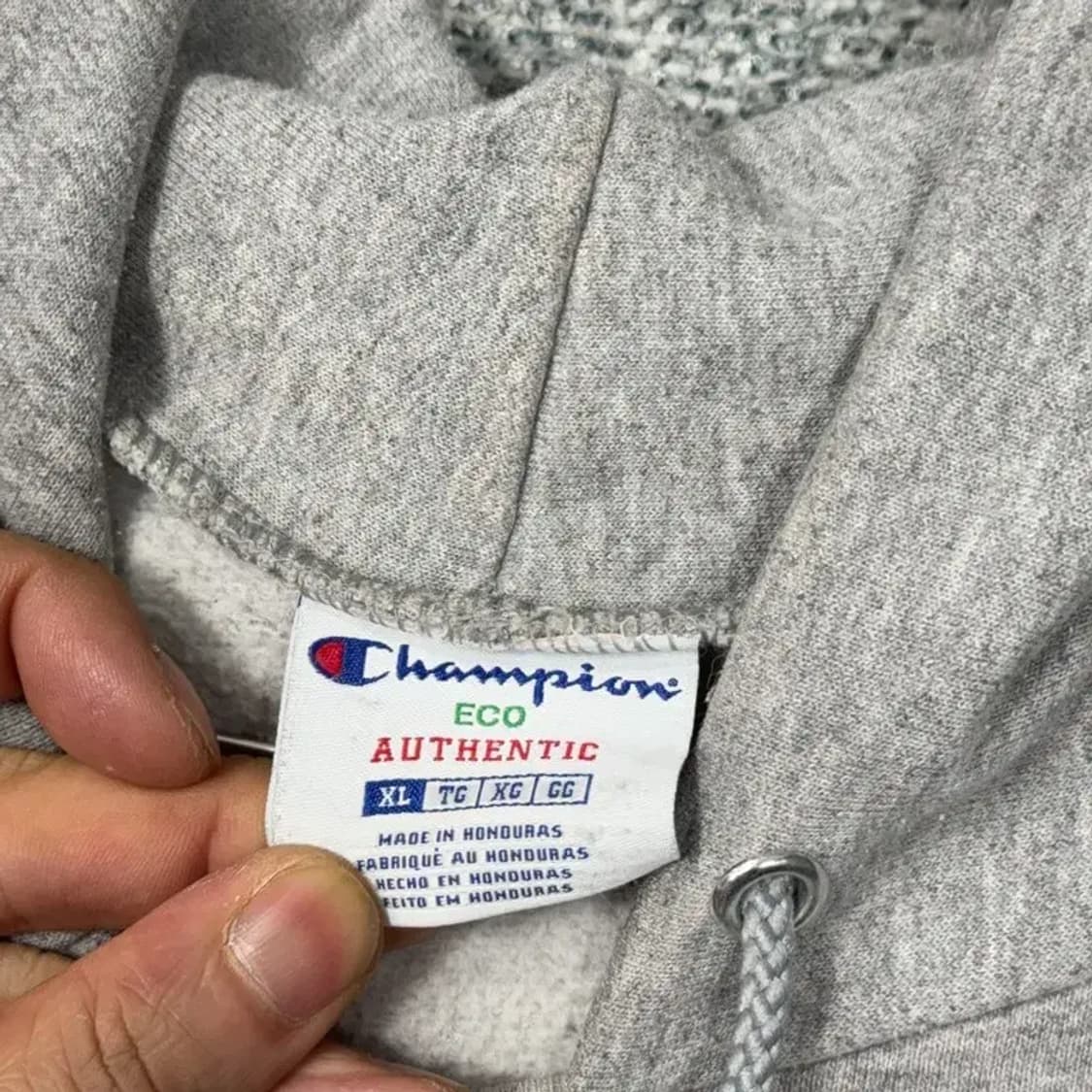 챔피온 라이트 그레이 박스핏 후드티 XL 상품이미지3