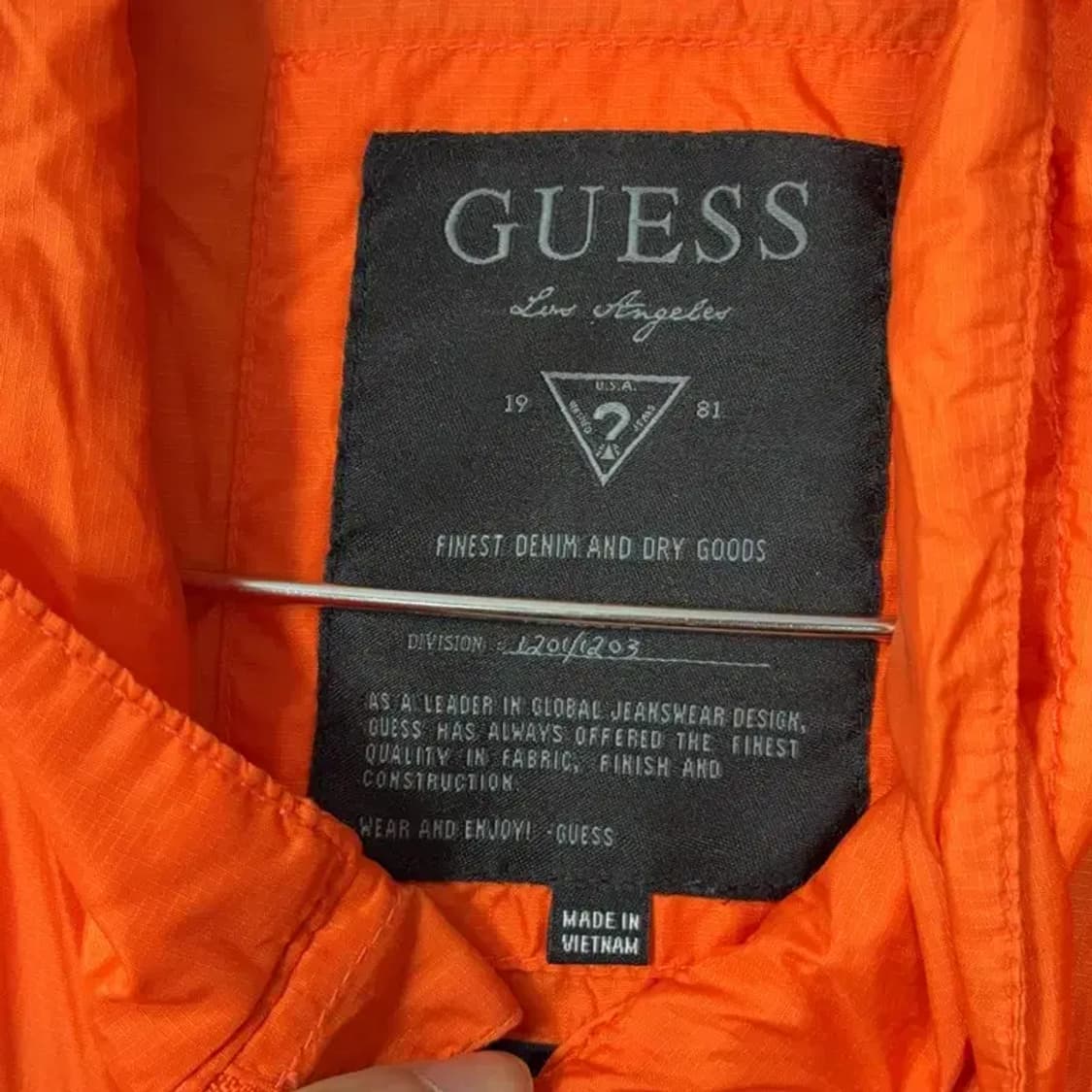 게스 남성 오렌지 로고 기능성 바람막이 윈드자켓 M 상품이미지3