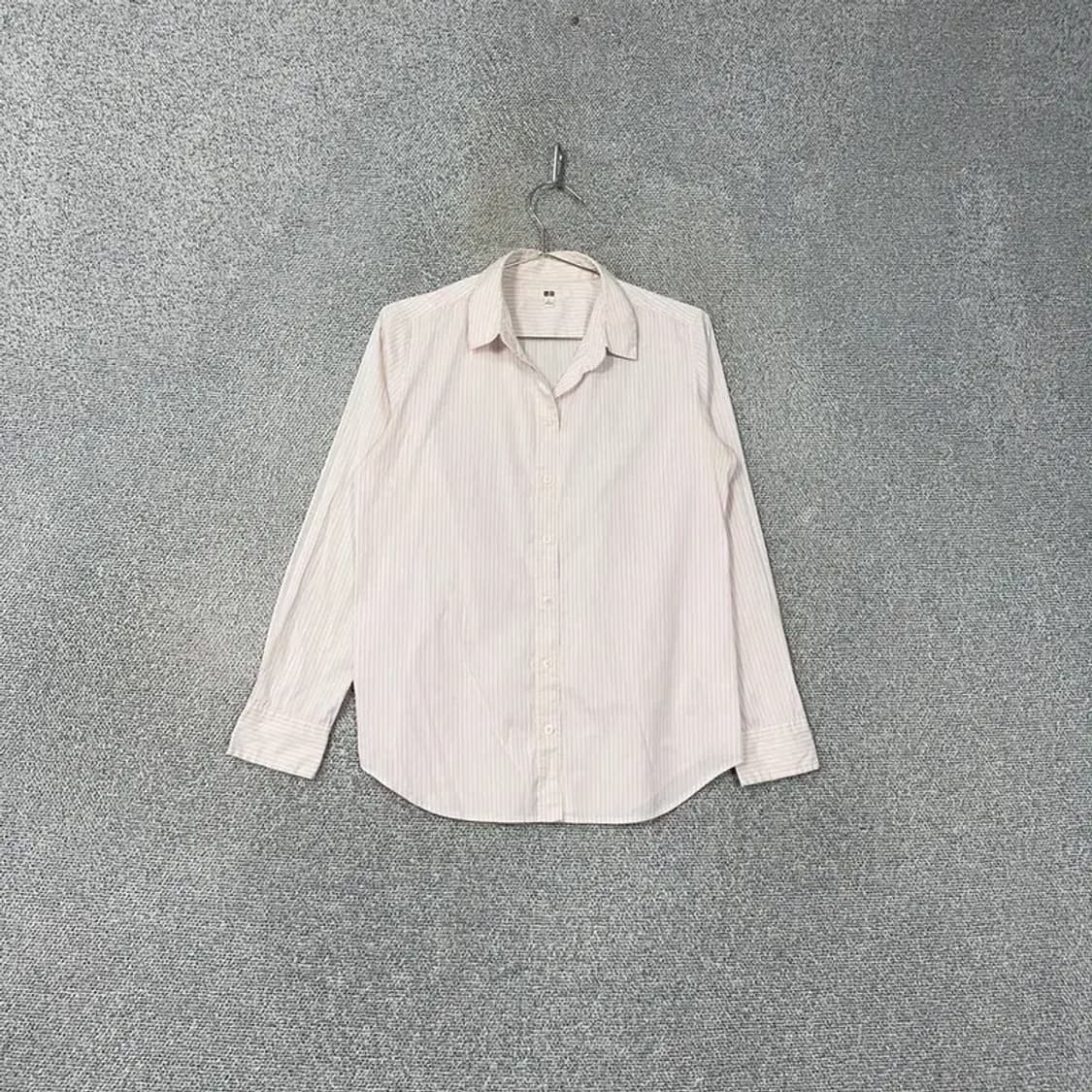 유니클로 핑크 스트라이프 캐주얼 셔츠 L 상품이미지1