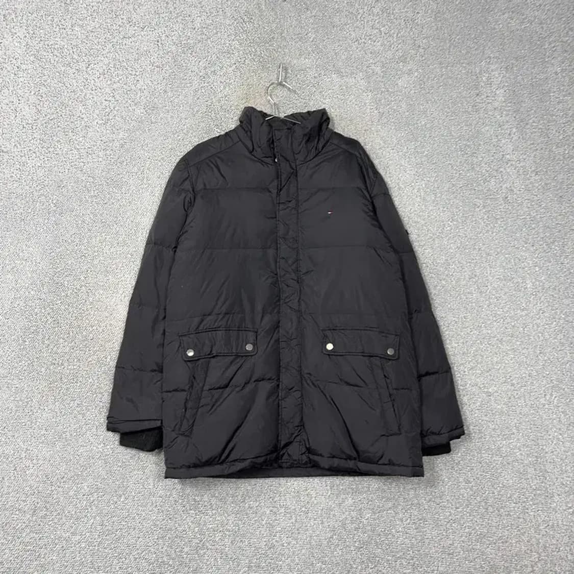 타미힐피거 캐주얼 블랙 로고 패딩 점퍼 L 상품이미지1