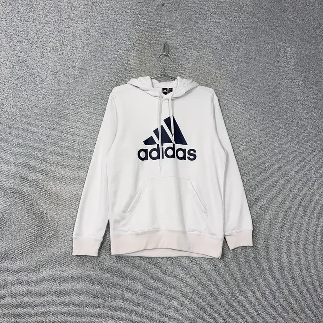 아디다스 프린팅 빅로고 화이트 후드티 M 상품이미지1