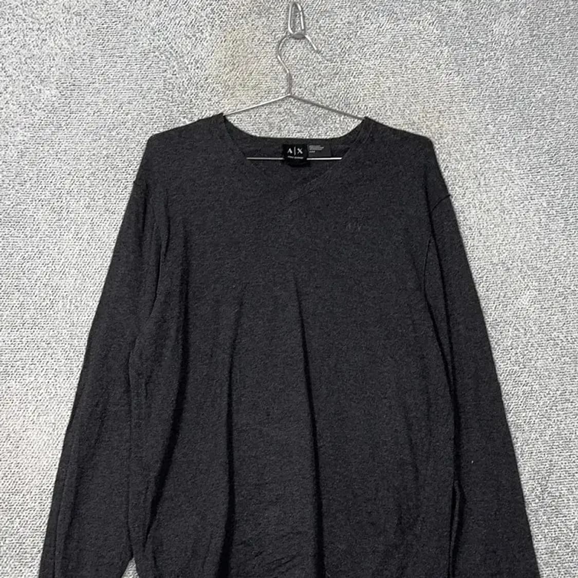 알마니 익스체인지 남성 그레이 브이넥 니트 L 상품이미지3