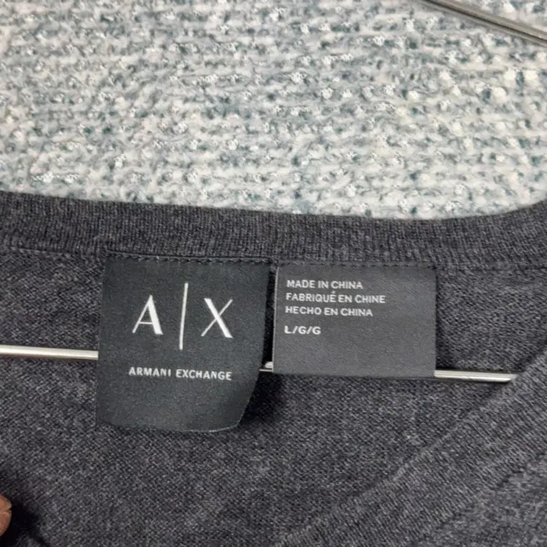 알마니 익스체인지 남성 그레이 브이넥 니트 L 상품이미지5