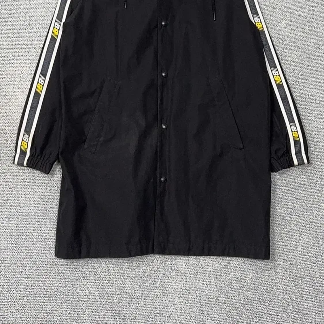 뉴발란스 로고 블랙 사이드라인 버튼 롱 점퍼 자켓 S 상품이미지4