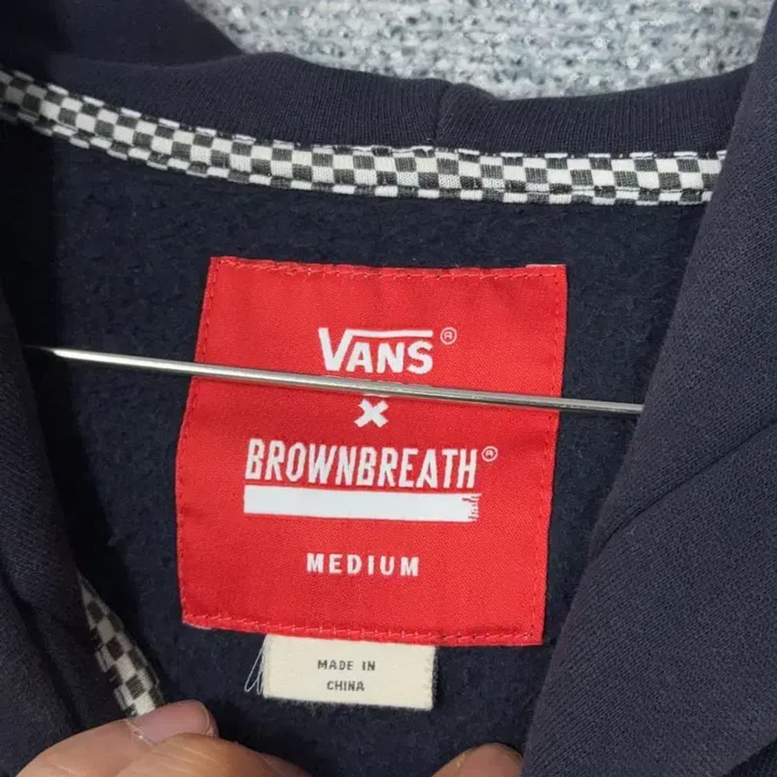 반스x브라운브레스 프린팅 네이비 후드집업 M 상품이미지3