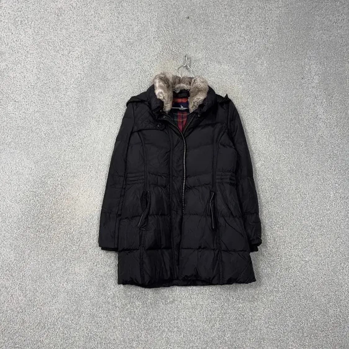 해지스 폭스퍼 여성 블랙 롱 패딩 85 상품이미지1