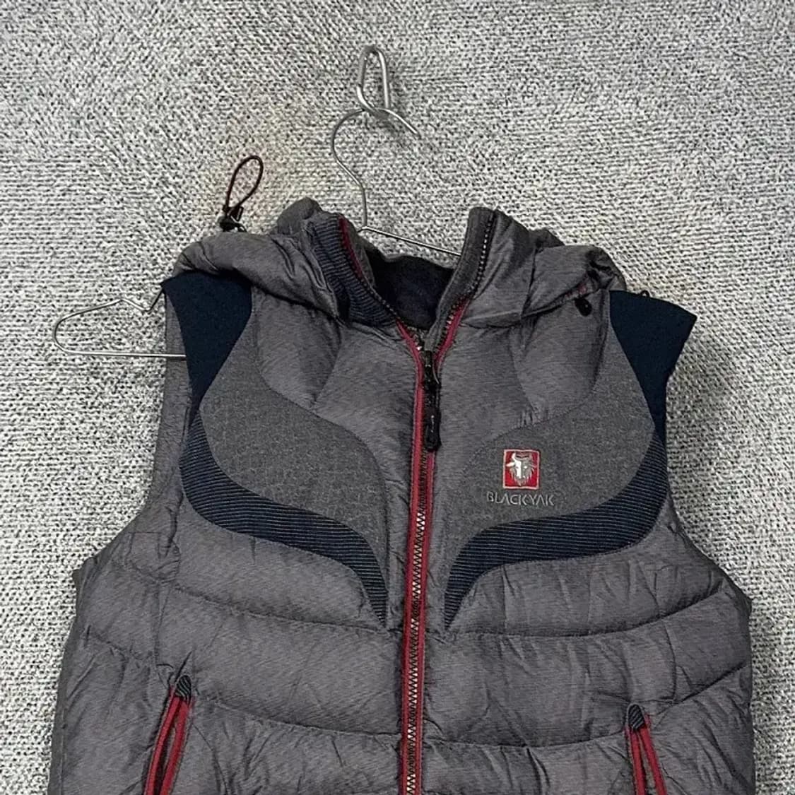 블랙야크 그레이 로고 캐주얼 후드 다운 패딩 조끼 90 상품이미지3