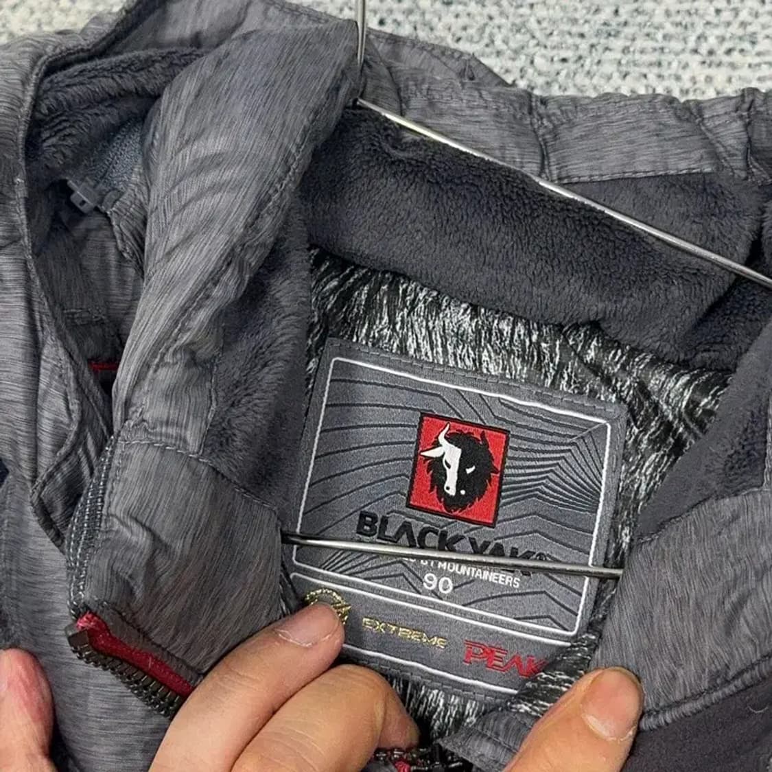 블랙야크 그레이 로고 캐주얼 후드 다운 패딩 조끼 90 상품이미지5