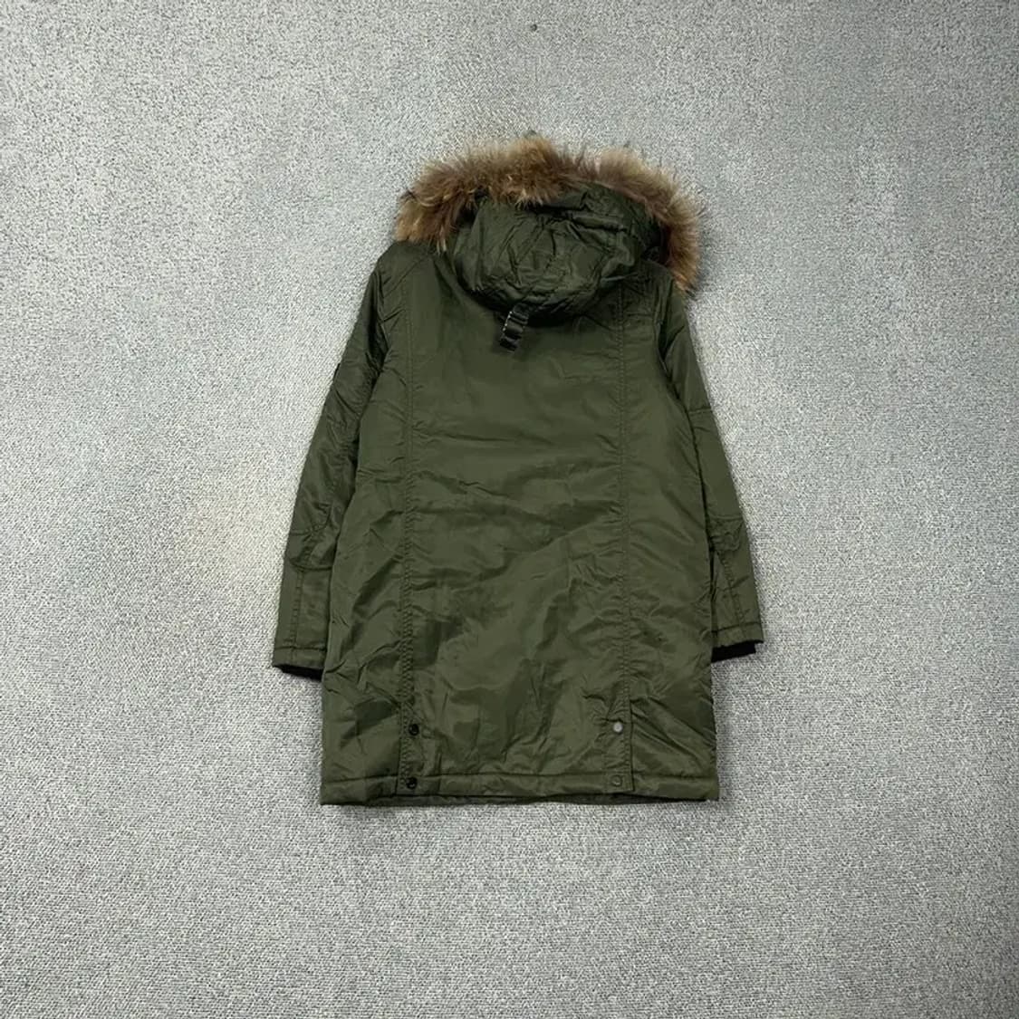 게스 여성 빈티지 카키 로고 야상 코트 패딩 점퍼 XS 상품이미지2