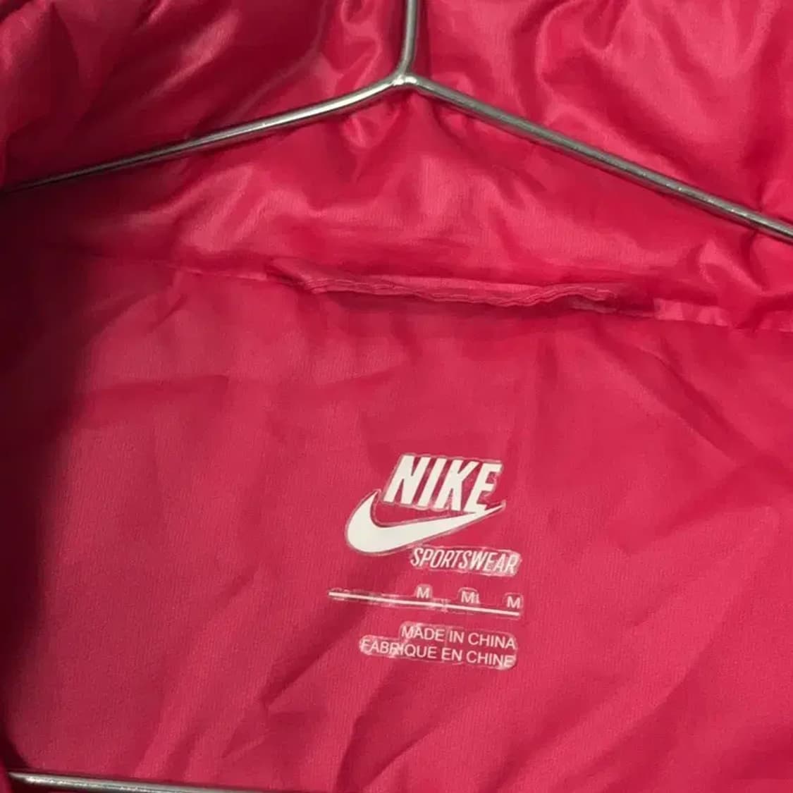 나이키 핫핑크 로고 밴딩 경량 패딩 자켓 M 상품이미지3