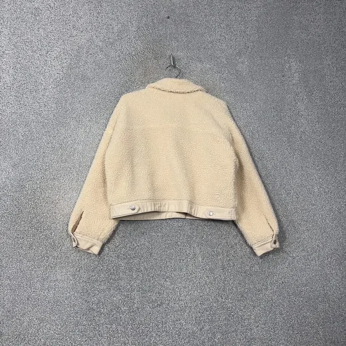 자라 베이지 양털 크림 뽀글이 후리스 자켓 M 상품이미지2