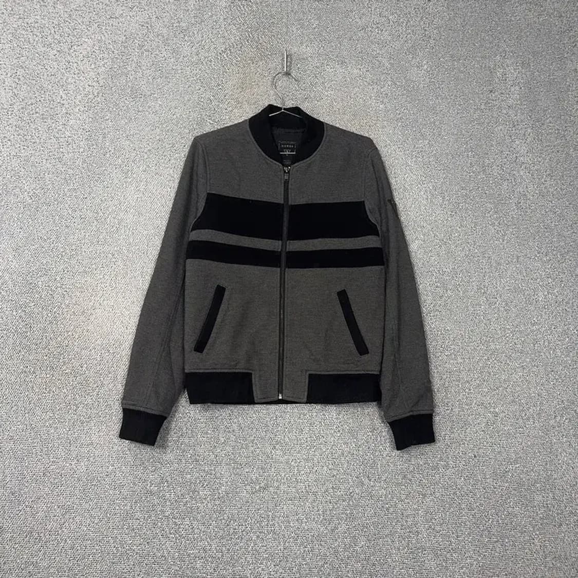 게스 그레이 블랙 단가라 코튼 블루종 M 상품이미지1