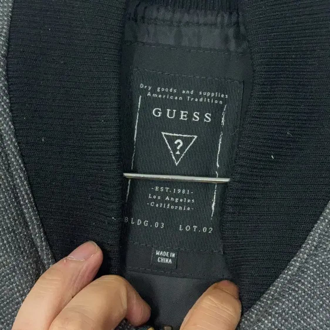 게스 그레이 블랙 단가라 코튼 블루종 M 상품이미지3