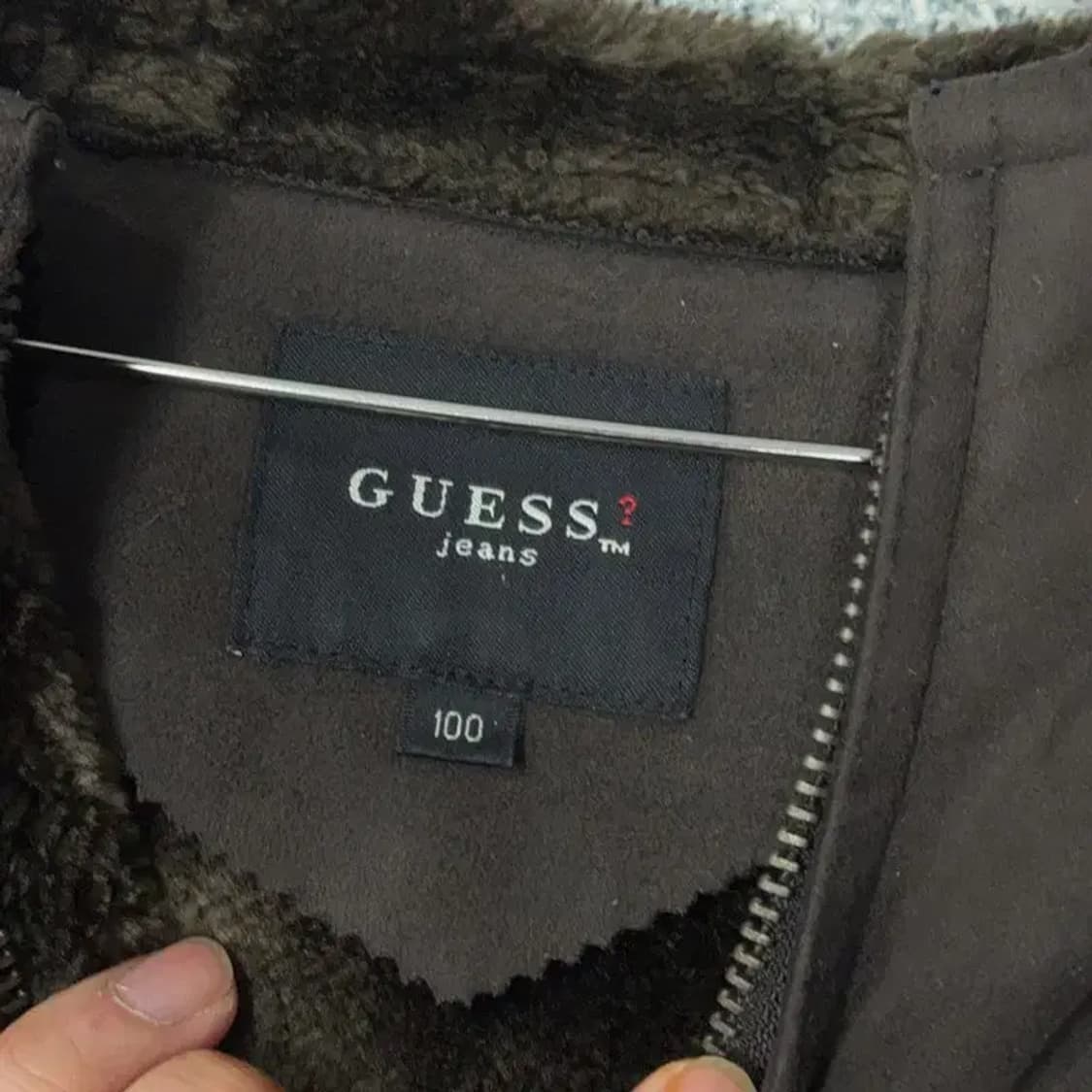 게스 브라운 내피 퍼 후드집업 100 상품이미지3