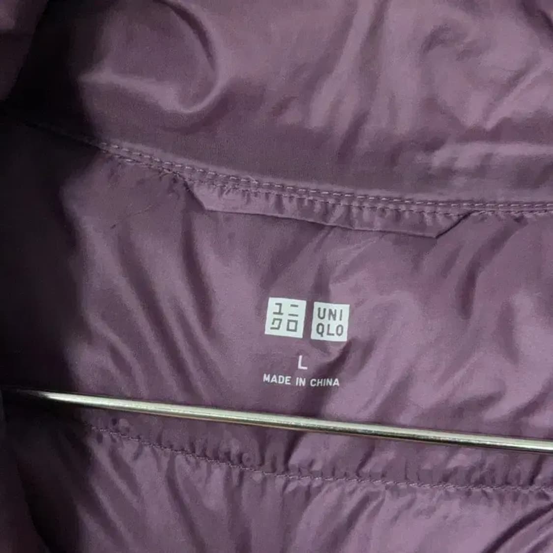 유니클로 퍼플 패딩 조끼 L 상품이미지5