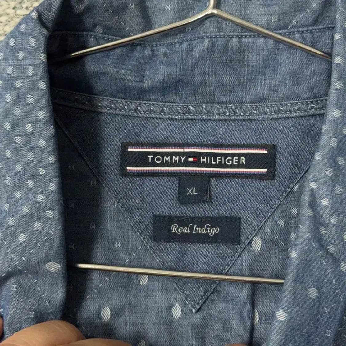 타미힐피거 도트 네이비 셔츠 XL 상품이미지3