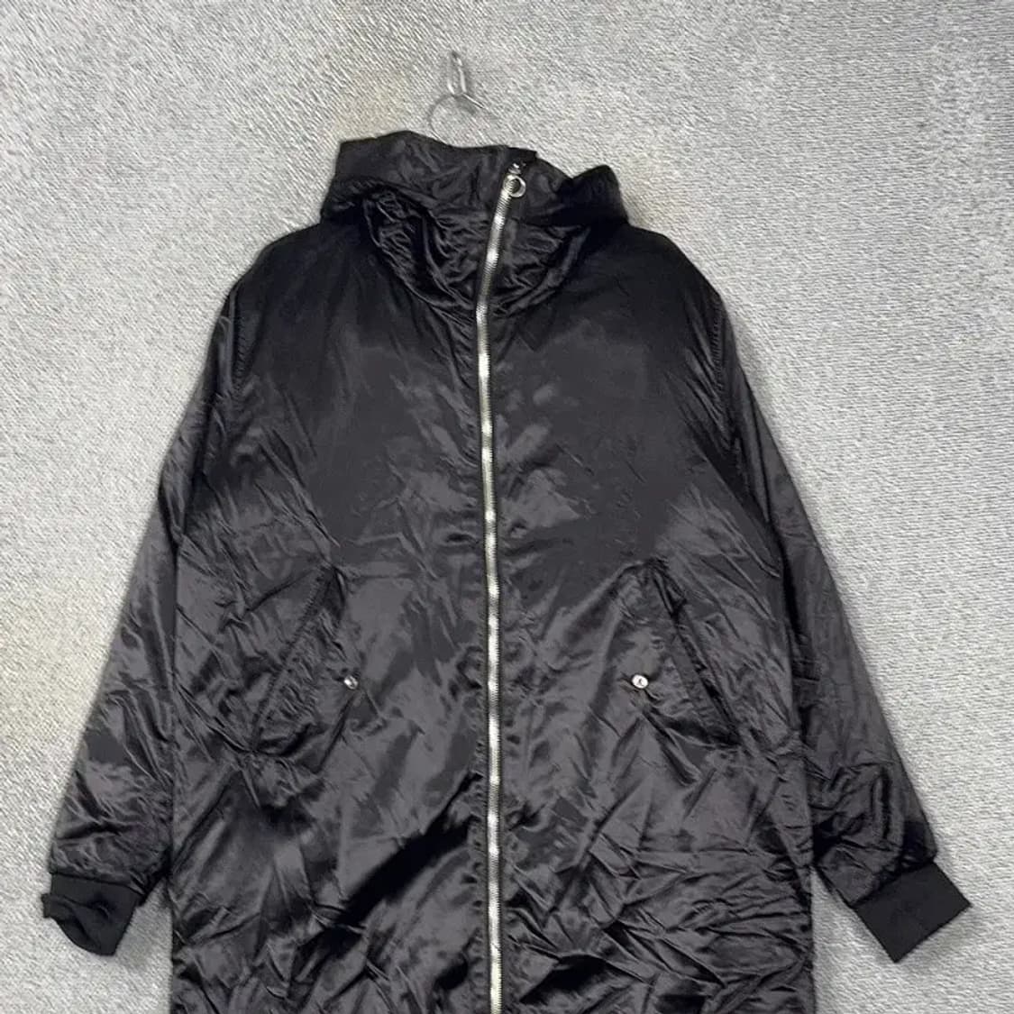 자라 맨 블랙 빈티지 유광 롱 패딩 점퍼 M 상품이미지3