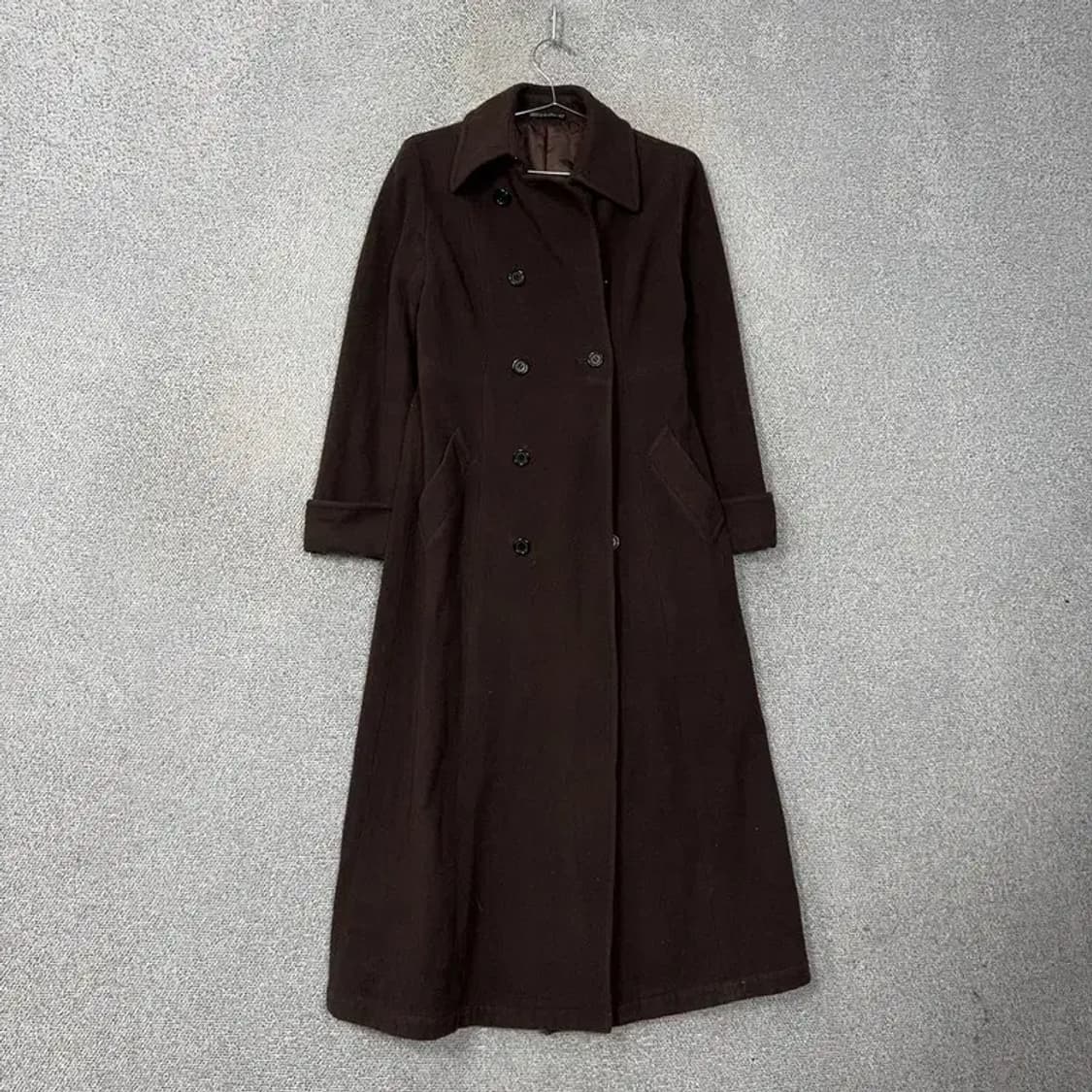 아이네드 여성 클래식 빈티지 브라운 롱 코트 상품이미지1
