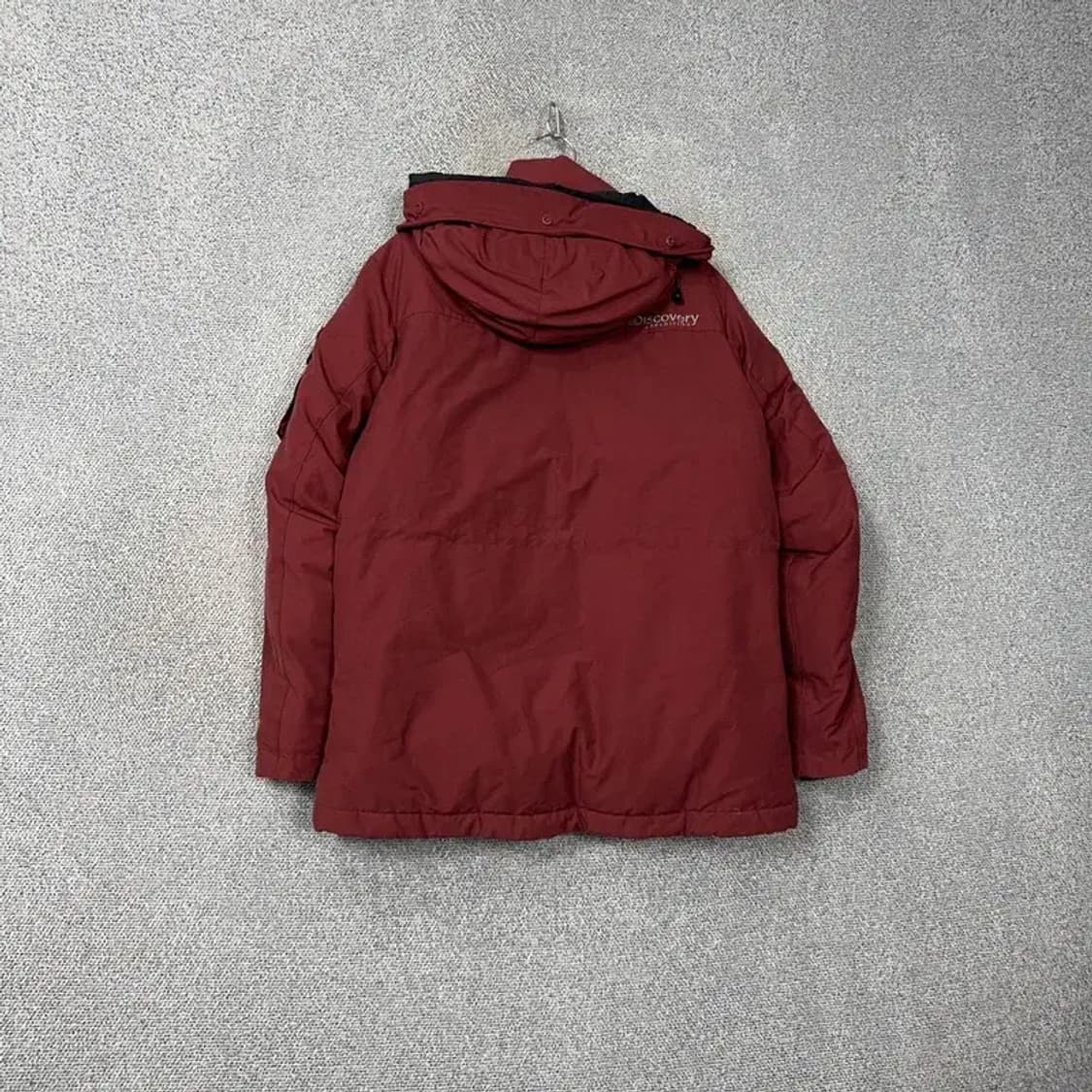 디스커버리 로고 버건디 구스다운 거위털 패딩 점퍼 100 상품이미지2