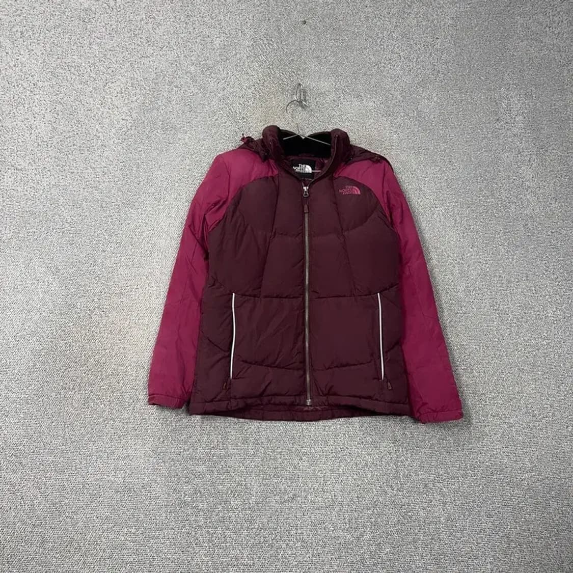 노스페이스 로고 버건디 덕다운 오리털 패딩 M 상품이미지1