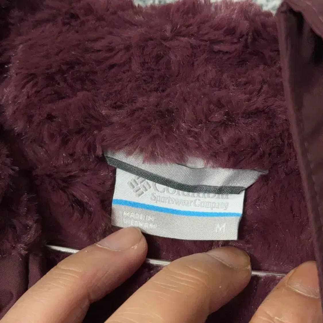 콜롬비아 여성 내피 퍼 버건디 점퍼 자켓 M 상품이미지3