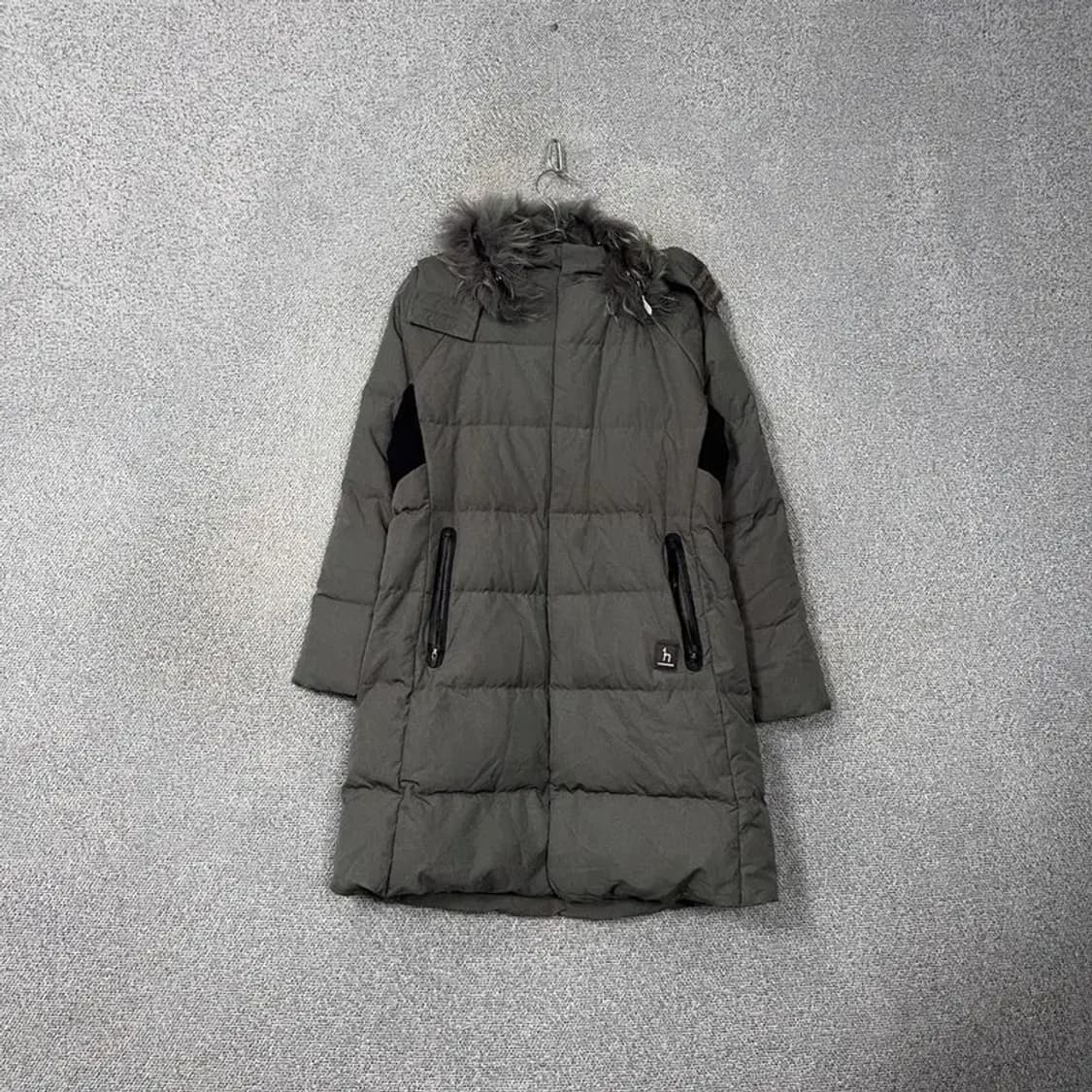 해지스 골프 그레이 로고 덕다운 오리털 롱패딩 L 상품이미지1
