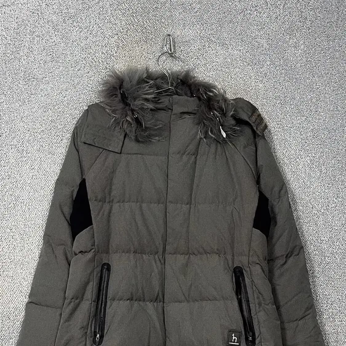 해지스 골프 그레이 로고 덕다운 오리털 롱패딩 L 상품이미지3