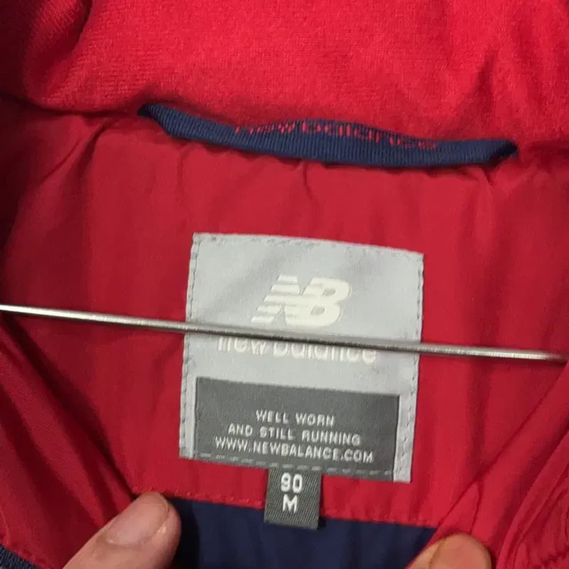 뉴발란스 레드 로고 덕다운 오리털 패딩 M 상품이미지3