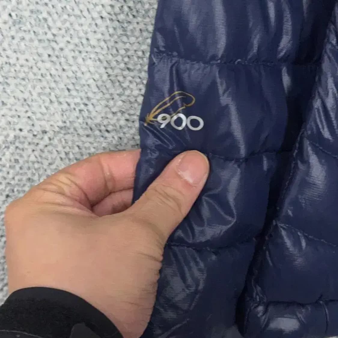 노스페이스 네이비 로고 구스다운 거위털 패딩 S 상품이미지3