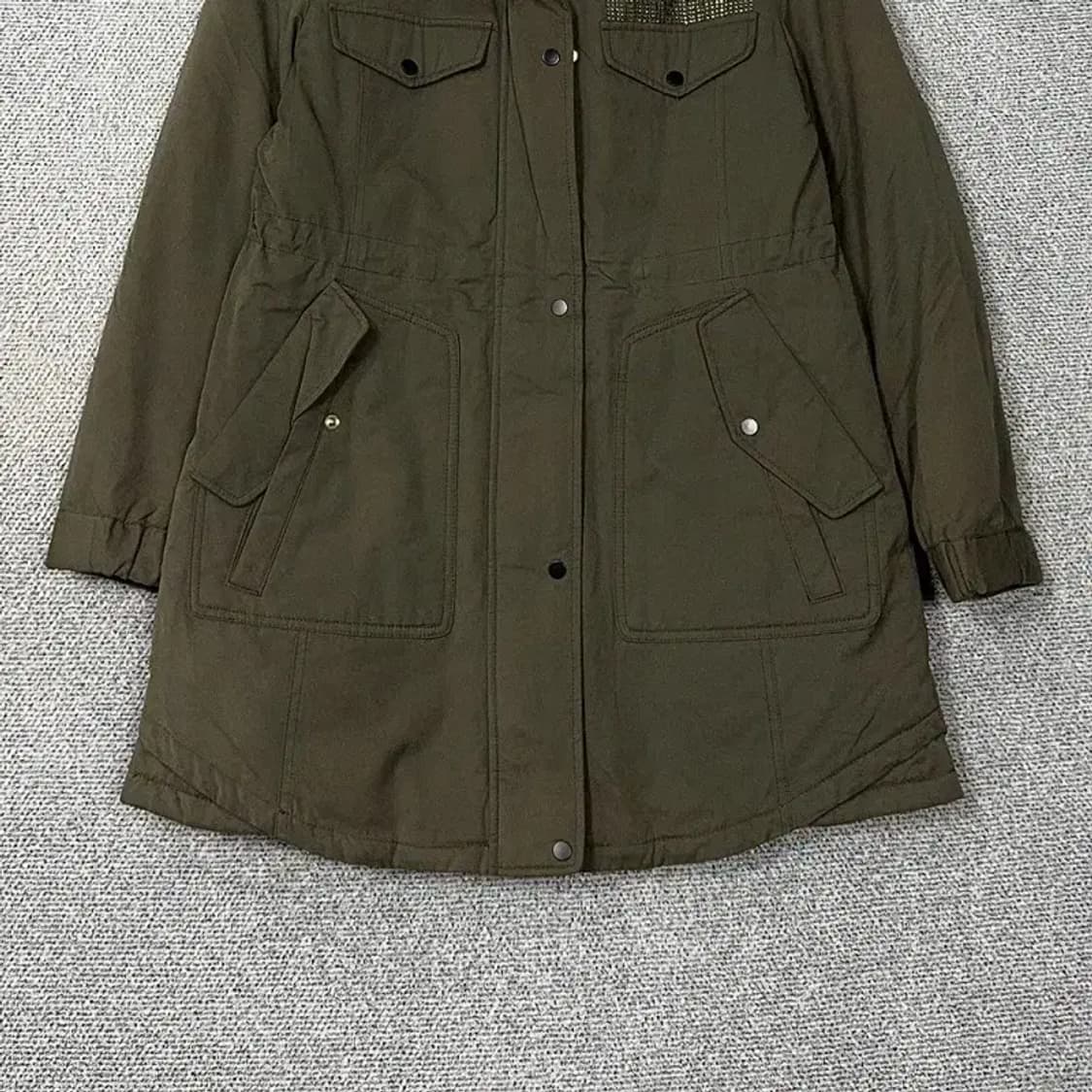 GGPX 큐빅 로고 카키 파카 패딩 점퍼 S 상품이미지4