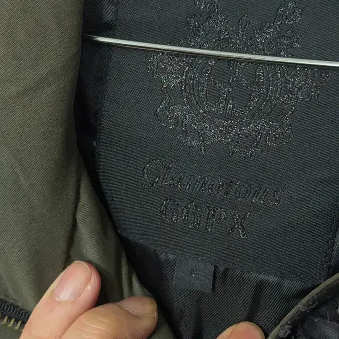 GGPX 큐빅 로고 카키 파카 패딩 점퍼 S 상품이미지6