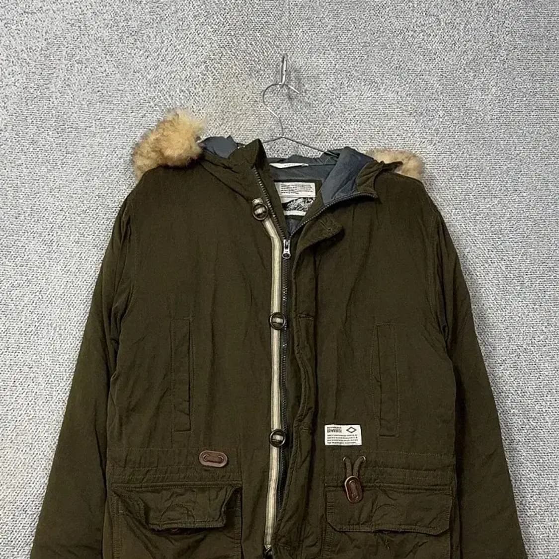 브라운브레스 카키 로고 퍼 파카 패딩 점퍼 L 상품이미지3