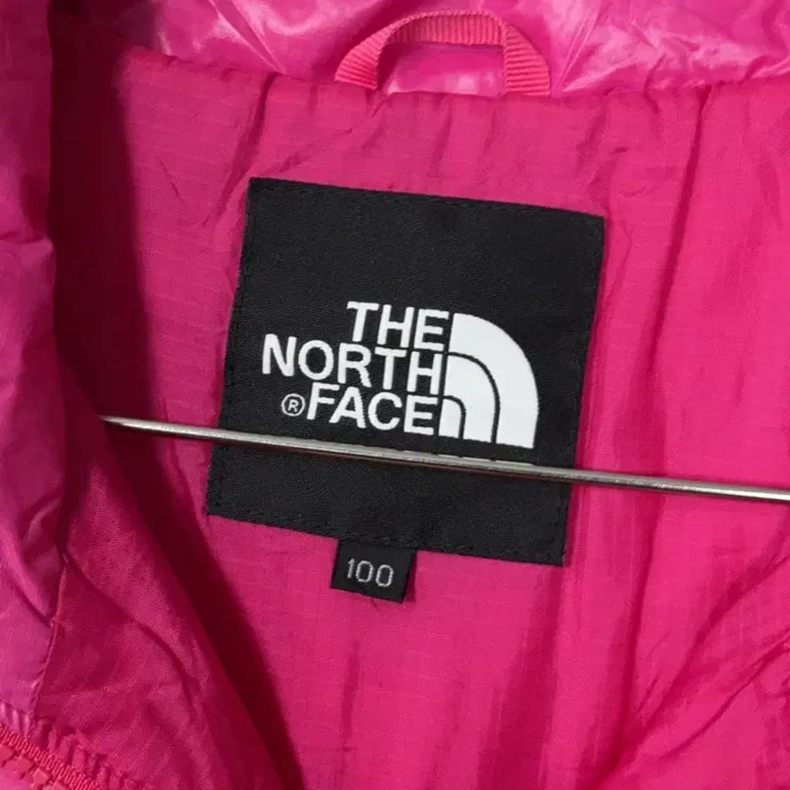 노스페이스 핑크 로고 경량 패딩 점퍼 100 상품이미지3