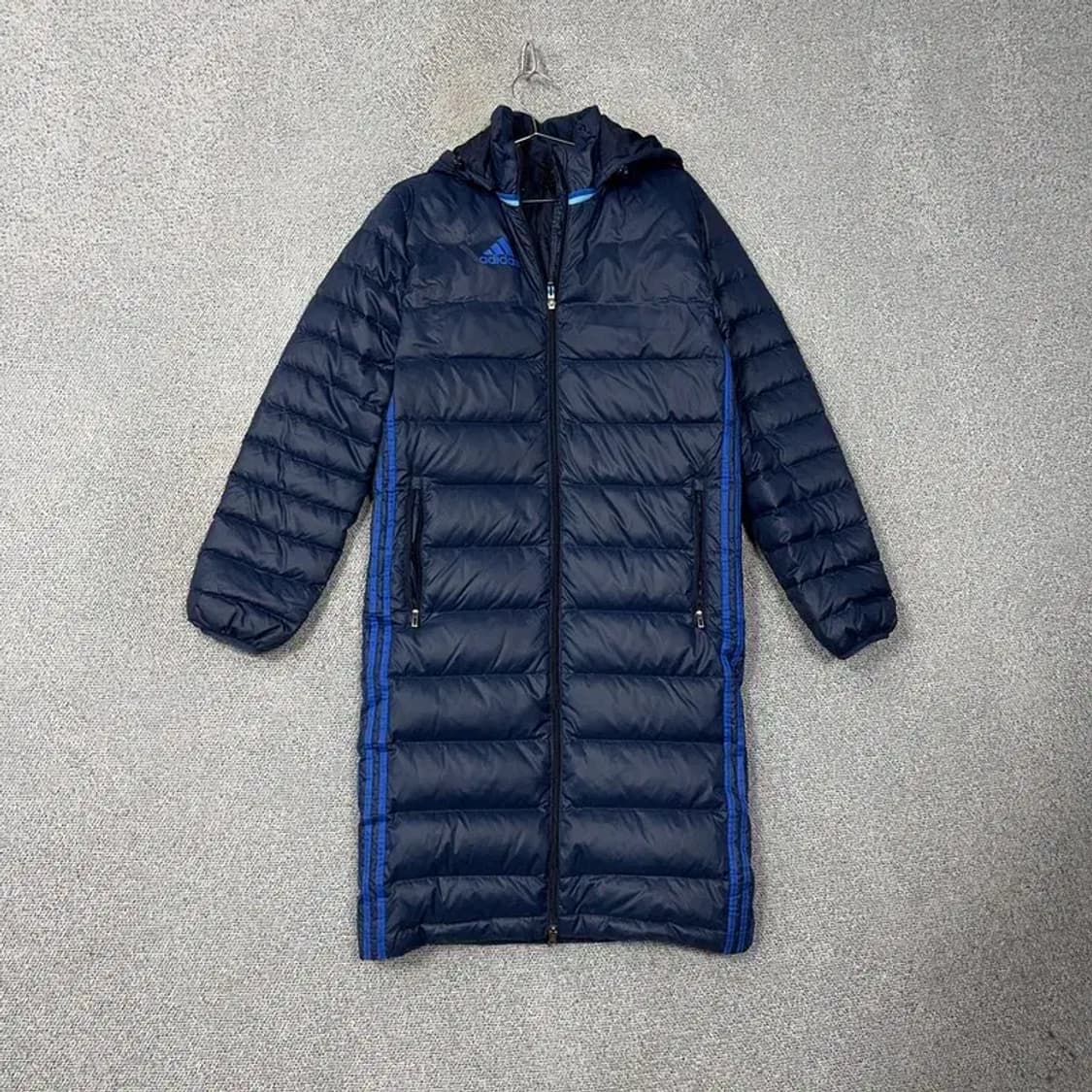 아디다스 네이비 로고 덕다운 오리털 롱패딩 점퍼 90 상품이미지1