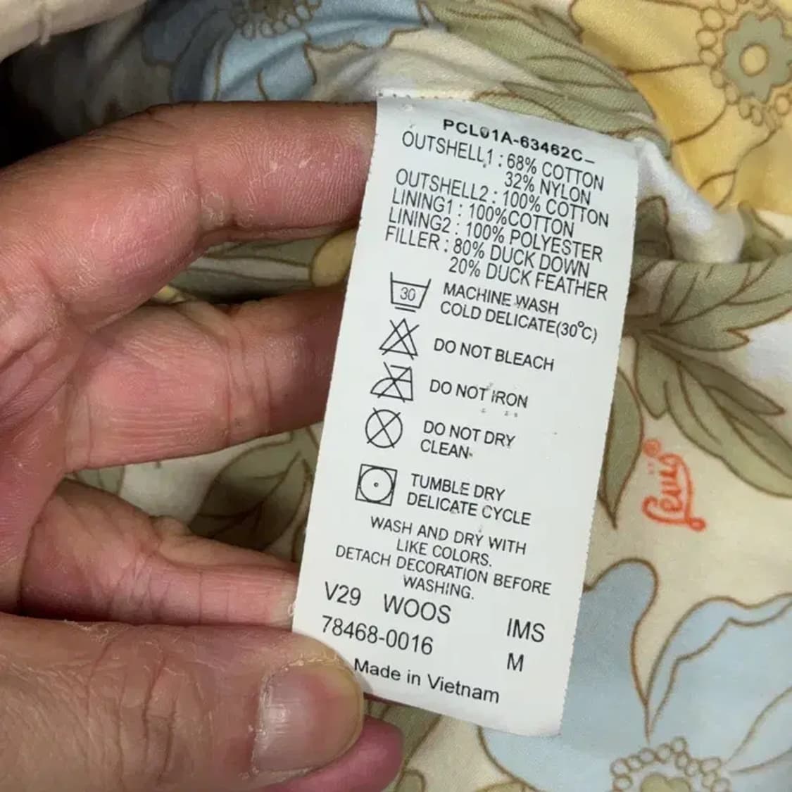 리바이스 베이지 여성 빈티지 패딩 점퍼 M 상품이미지5