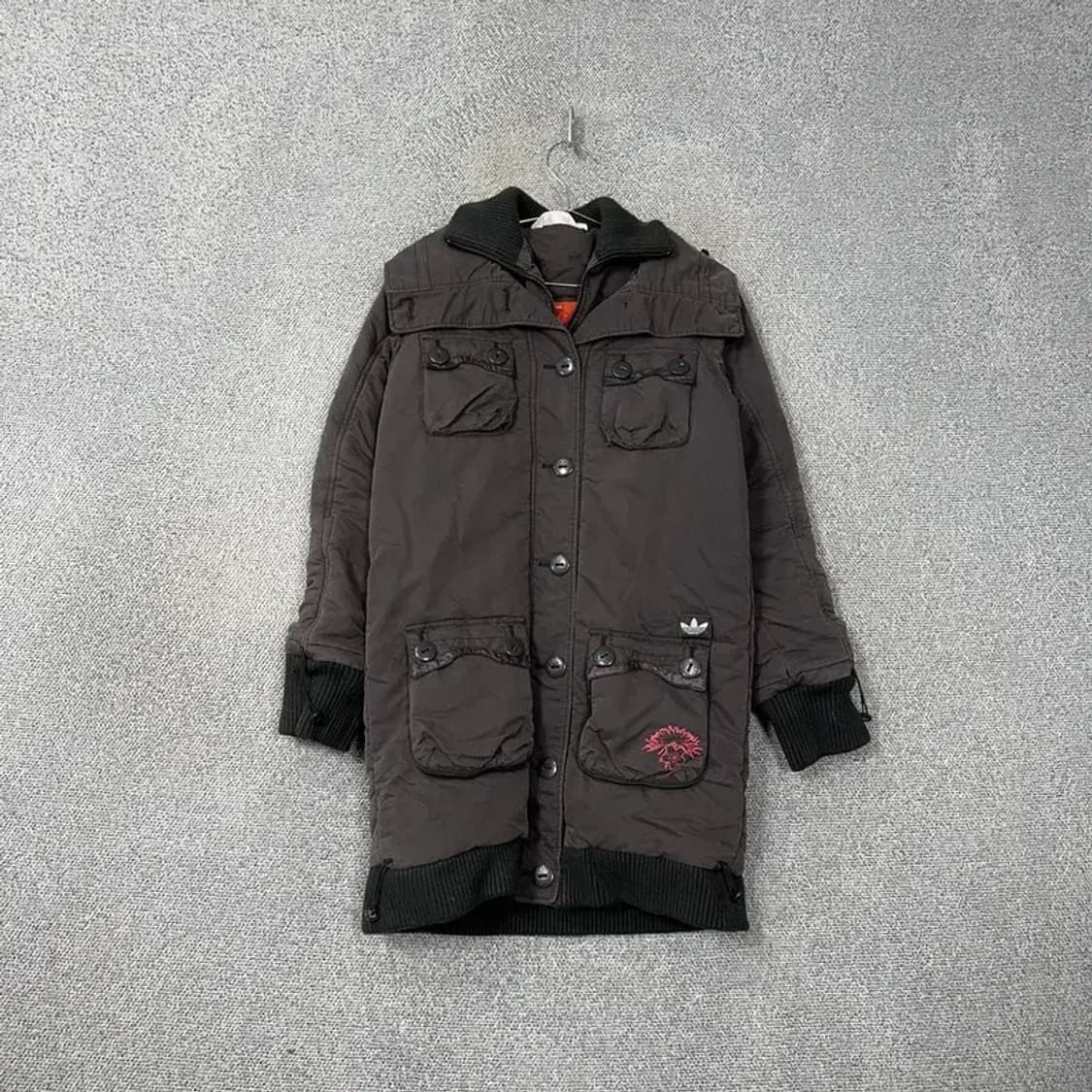 아디다스 코튼 그레이 패딩 코트 90 상품이미지1